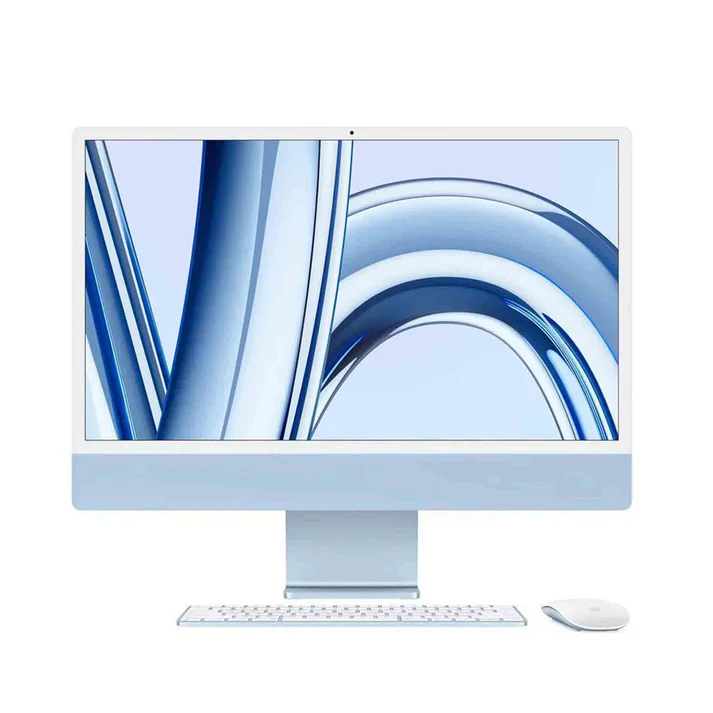 ابل اي ماك 24 بوصة - 4.5K - ام3 - وحدة معالجة مركزية 8 النواة - وحدة معالجة رسومات 10 النواة - 8 جيجا بايت 256 جيجا بايت اس اس دي - أزرق
